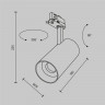 Трековый трехфазный светодиодный светильник Maytoni Trinity Focus Led TR197-3-30WCCT-M-B