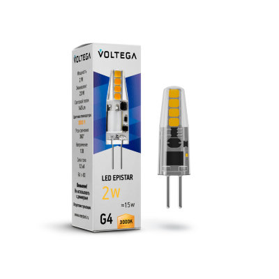 Светодиодная лампа 2W 3000K G4 12V Voltega Simple Capsule 7261