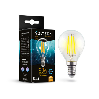 Светодиодная лампа 9W 2700K E14 Voltega Crystal Graphene Globe 7221