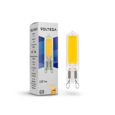 Светодиодная лампа 5W 3000K G9 Voltega Simple Capsule 7262