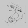 Трековый магнитный светодиодный светильник Maytoni EXILITY Focus Zoom TR211-1-12W2.7K-Z-B