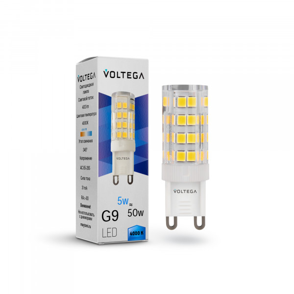 Лампа светодиодная Voltega Capsule G9 5W 4000K 7186